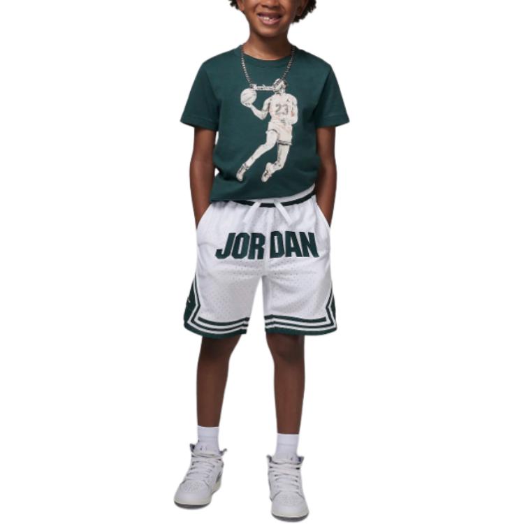 New Jordan Sport Shorts Children Aged 3 7 Years Old White HQ7213-100