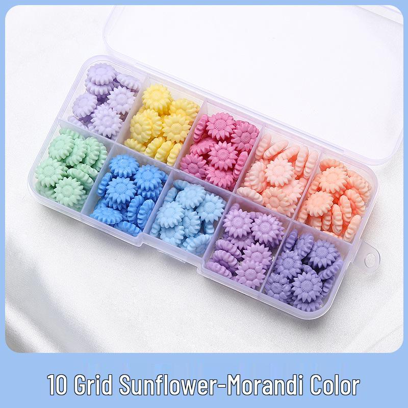 Sunflower Sealing Wax Granules In Transparent Box - Grid-Style Set with 10/15/24 Colors for Stamps