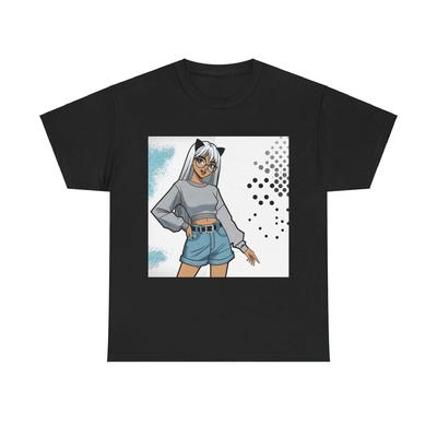 Unisex Adult T Shirt Anime Character Cat Cute Vintage Style