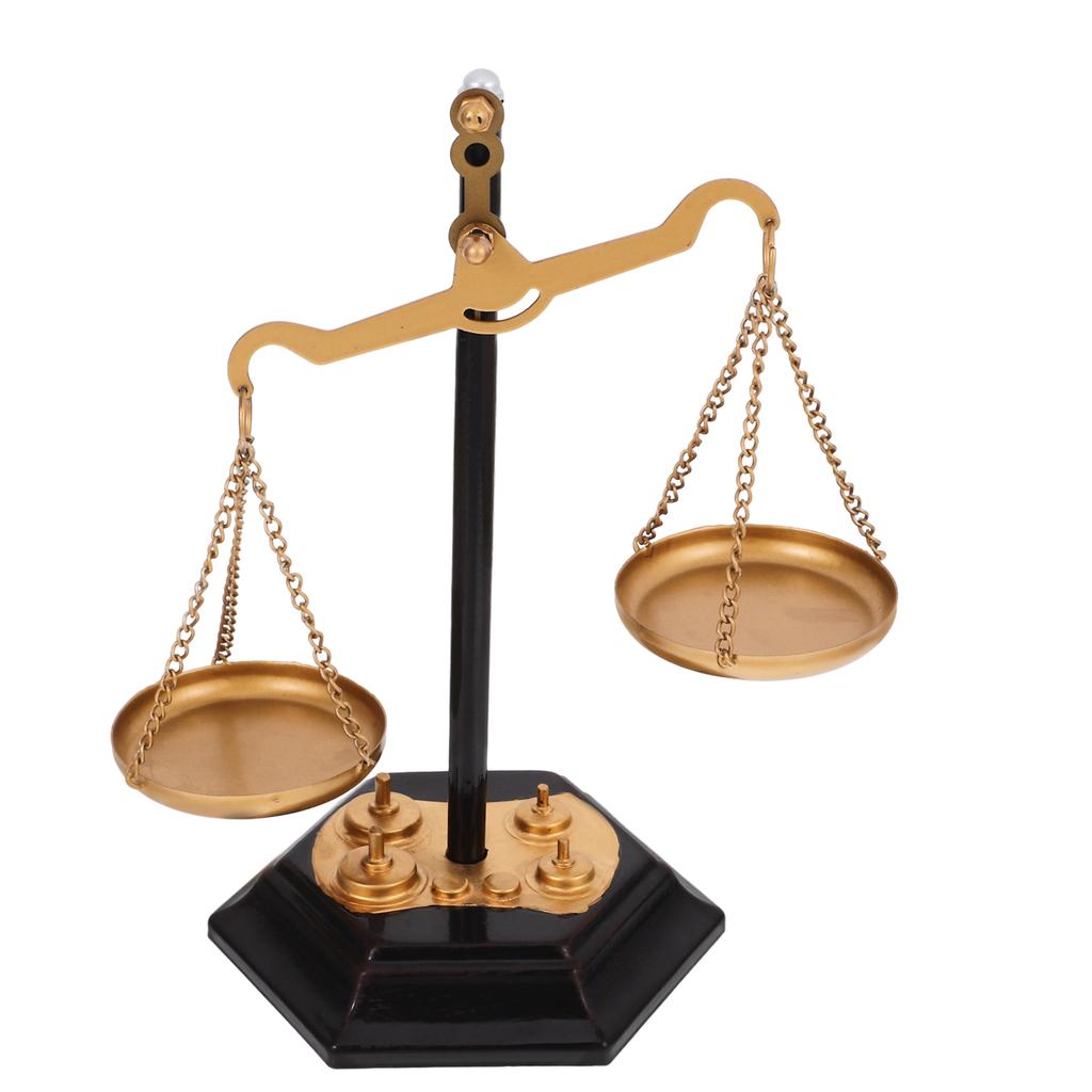 Metal Libra Scale Decor Metal Balance Scale nament Table Decor Home Figurine Statue Retro Miniature Collection Office Scales
