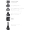 Set Tondeuse Multifonction - LIVOO - DOS196 - 3,7 V - 90 Min - 6 Têtes - 5 Sabots - IPX6 - Noir / Argent