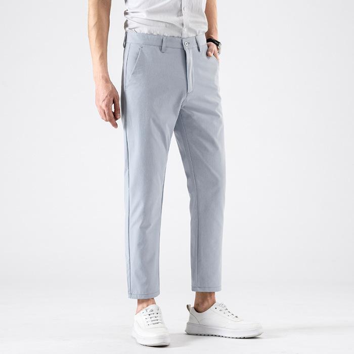 Summer Men's Light Business Casual Trousers Versatile Breathable Nine-minute Trousers Small Suit Trousers