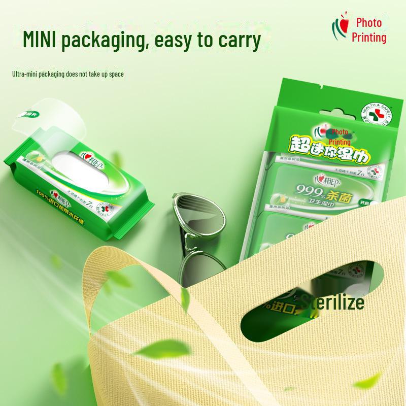 Xin Xiangyin Mini-Feuchttücher – 8 Packungen (56 Stück), Tragbare Sterilisations-Reisehandtücher, kostenloser Versand