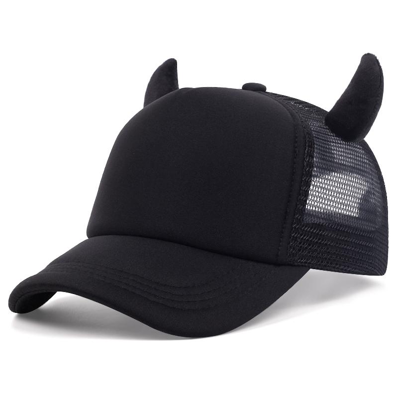 

Новая модная высококачественная кепка тракера для мужчин, летняя сетчатая шляпа с бычьими рогами для женщин, повседневная спортивная бейсболка для улицы Adjustable чёрный