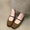 French Retro Mary Jane Women's Shoes Early Autumn 2025 New Pig Nose Square Head Shallow Mouth Single Shoes Inner Height Increase Small Leather Shoes