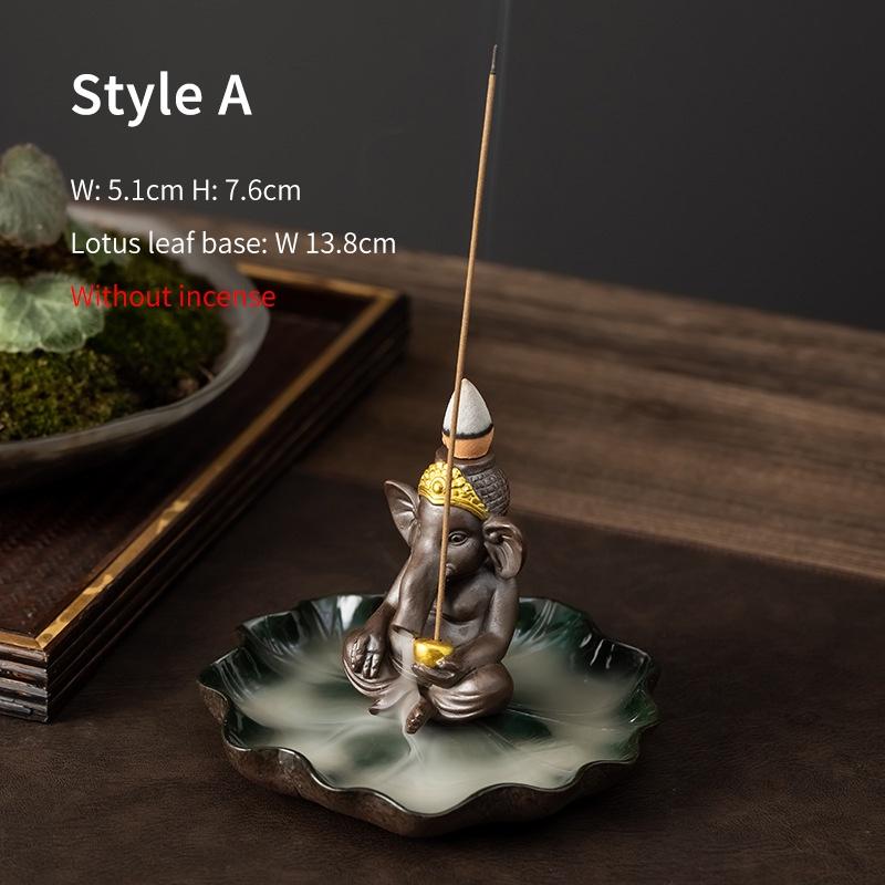 Ceramic Backflow Incense Burner Frog Elephant Rabbit Incense Holder Incense Stand Ornament