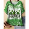 Summer Womens Retro 3D Printed Color Striped T-shirt Pattern Loose Comfortable Breathable Large Size Fashion O-neck T-shirt
