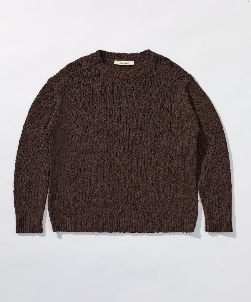 SHINE ON YOU Cotton Blend Loose Knit_ Deep Cocoa Brown