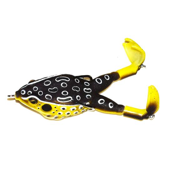 Artificial Lure Fishing Bait Realistic Looking Bright Colors 3D Eyes Compact Portable Topwater Frog Bait Fish Gear for Beginners
