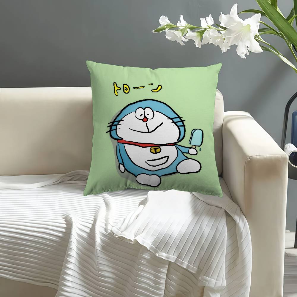 Pillow Cover Sofa Cushion Cover Home Room Decoration Children Gift Anime D-D-Doraemon W-Whitepaper