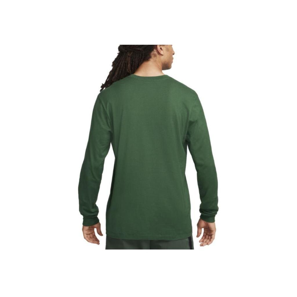 Nike Solid Color Crew Neck Long Sleeve T-Shirt Men Tops Green DZ2987-323