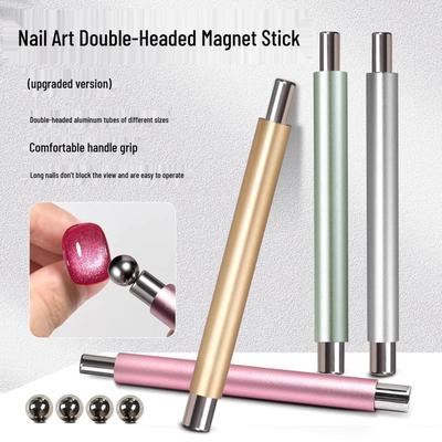Double-Ended Cat Eye Nail Magnet with Steel Balls for Wide Light Glass Beads