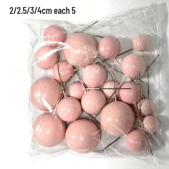 Gold & Silver Macaron Cake Toppers: 20 Foam Balls for Birthday Decorations