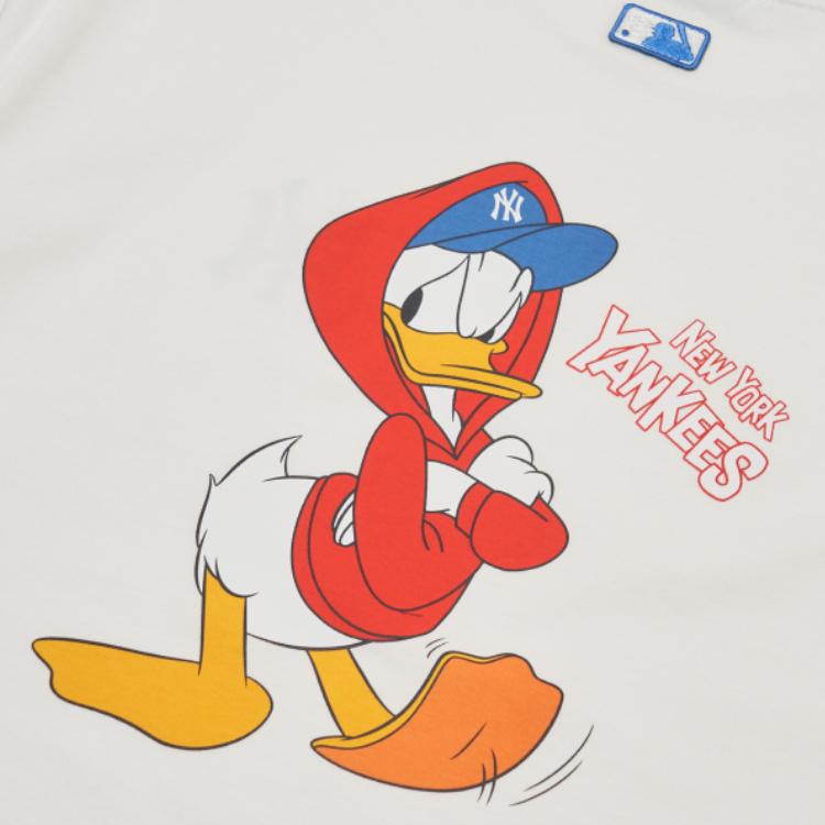 New MLB x Disney T Shirt Unisex White 3ATSD0114-50IVS