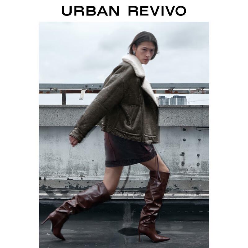 

UR Women s Textured PU Leather Jacket S