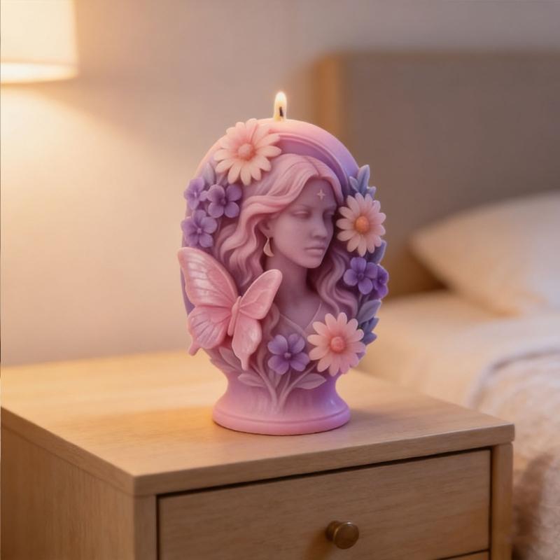 Food Grade Silicone Mould with Butterfly Girl Designs for Candle Making Craft Projects