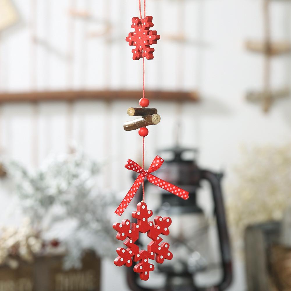 

Charming Red Polka Dot Wooden Christmas Decorations Featuring Stars Hearts Snowflakes And Red Polka Snowflake