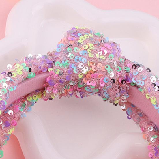 Girls Hair Hoop Knotted Shiny Sequin Elastic Headband Comfortable Fit Glittery Sparkling Hairband Hair Accessories