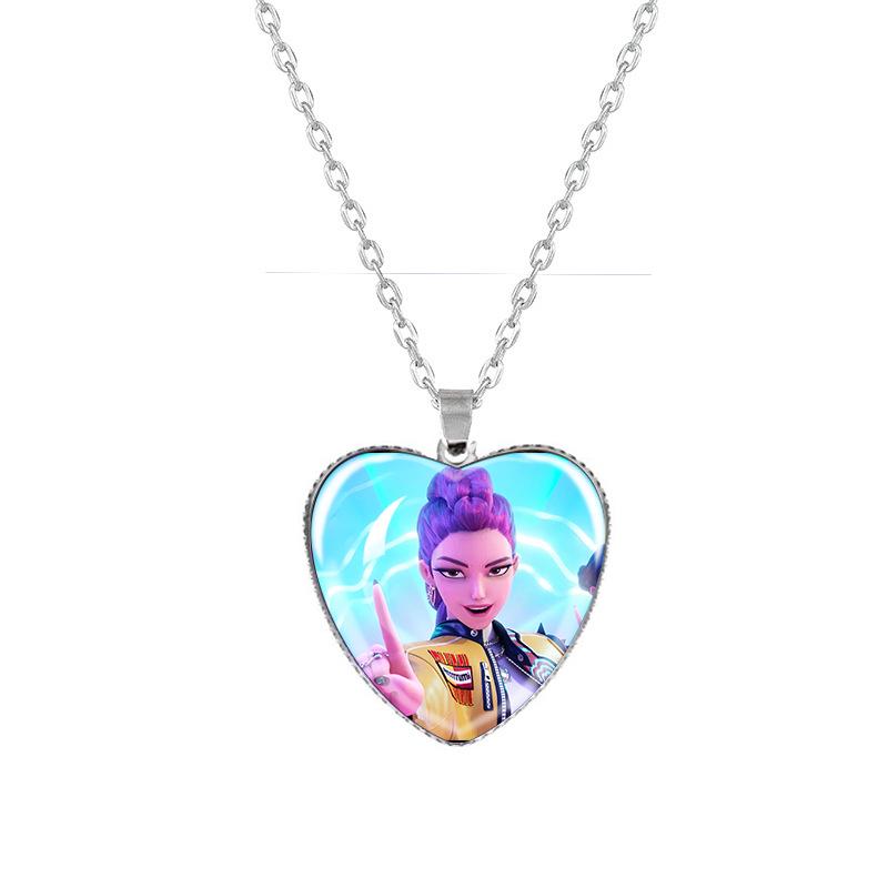 Kpop Demon Hunters Peach Heart Necklace: Anime-Inspired Jewelry for Fans