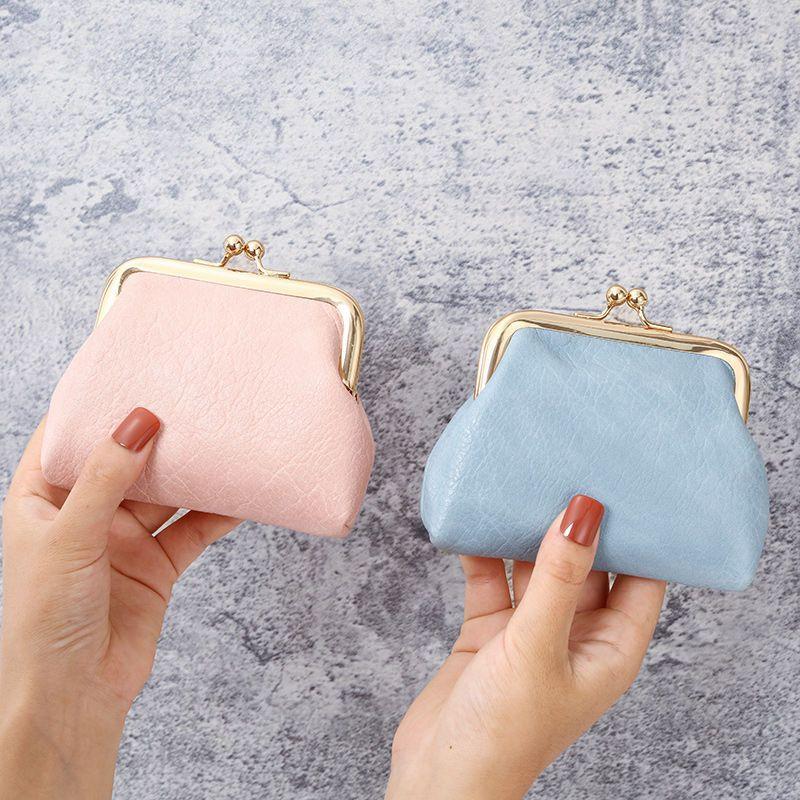 2026 New Retro Purse Ladies Short Purse Buckle Candy Colored Coin Purse Purse Change Purse