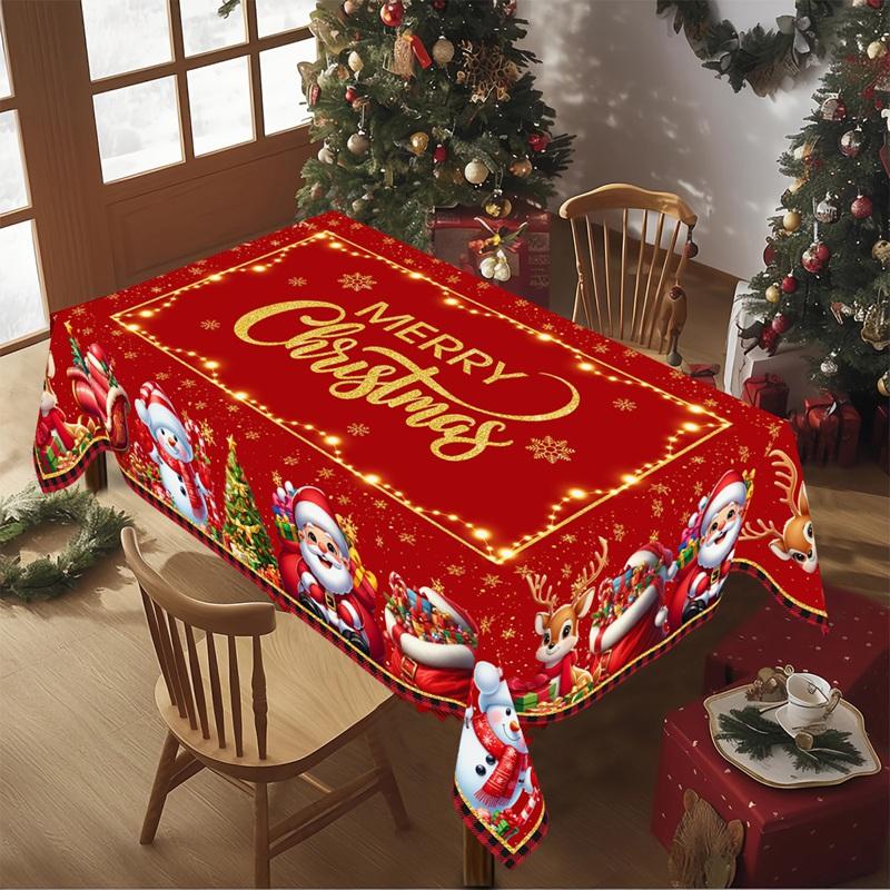 Christmas Tablecloth Christmas Decorations for Home 2026 Xmas Gifts Navidad New Year Winter Holiday Kitchen Dining Table Cover