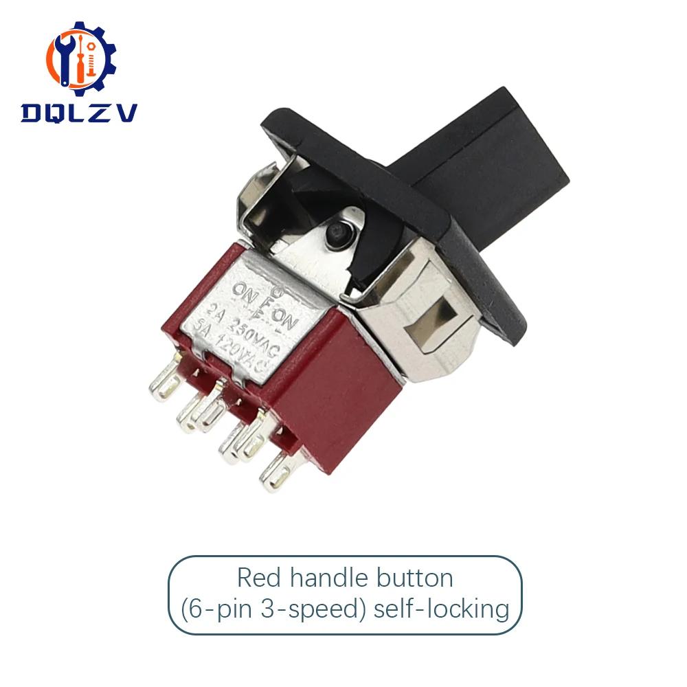 SPDT DPDT Reset Latching Toggle Switch RLS-102 5A 125V 3A 250 AC Mini 3 6PIN ON-ON ON-OFF-ON Rocker Switch Lights Motors