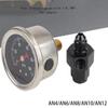 Fuel Pressure Gauge with 4AN Fuel Pressure Take Off Fitting, 0-100Psi, 1-1/2" Black Dial, 1/8"NPT Center Back Mount