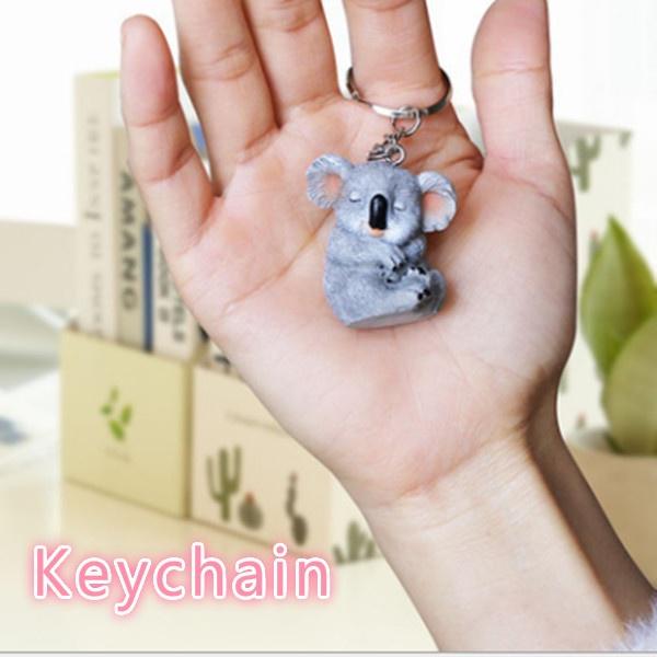 New Koala Spectacle Pen Holder Seeds Melon Fruit Plate Pot Keychain Resin Craft Animal Girl Gift