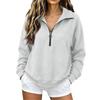 Women's Fashion Long Sleeve Zip Up Neck Sweatshirt Top