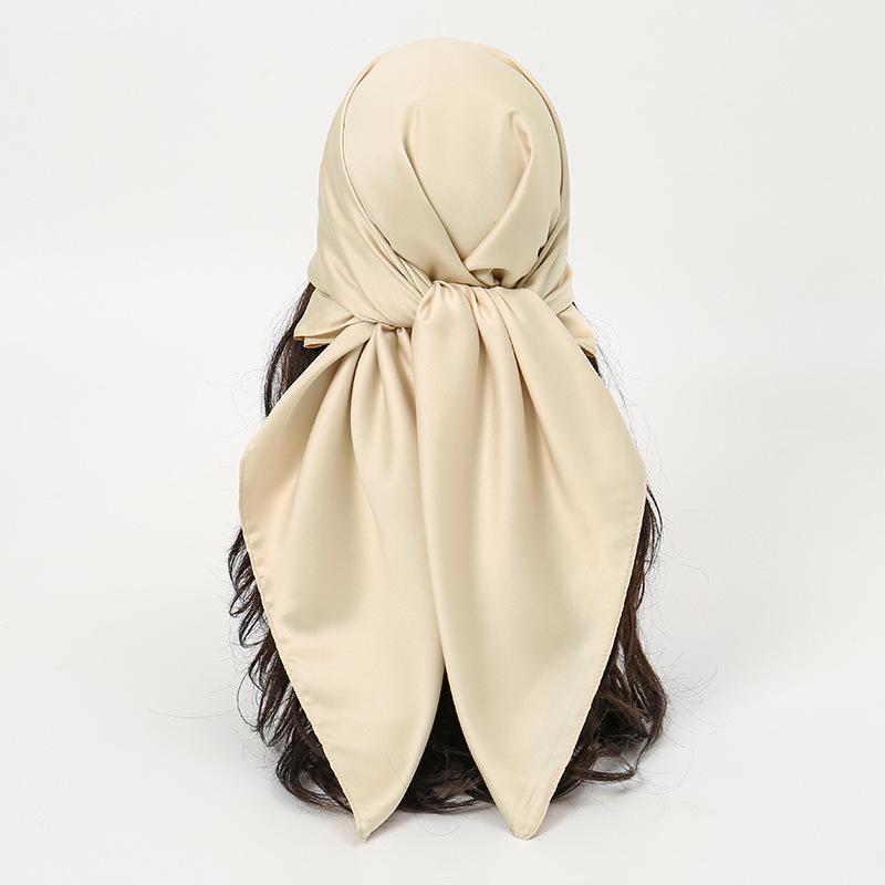 Scarf simulation silk cm satin solid color satin square scarf scarf ethnic headscarf women