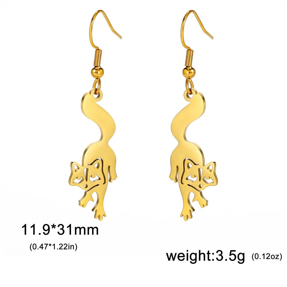 My Shape Cute Raccoon Drop Earrings for Women Girls Stainless Steel Animals Dangle Earrings Valentine's Day Jewelry Wholesale
