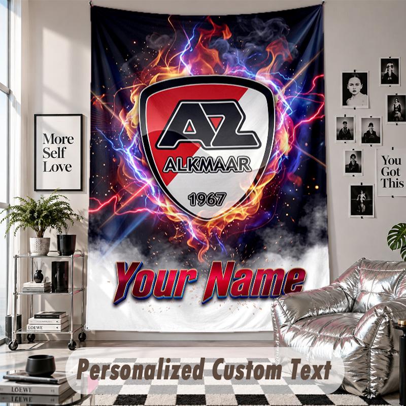 Wall Hanging Tapestry With Custom Name & Text, AZ Alkmaar Decorative Tapestry For Bedroom
