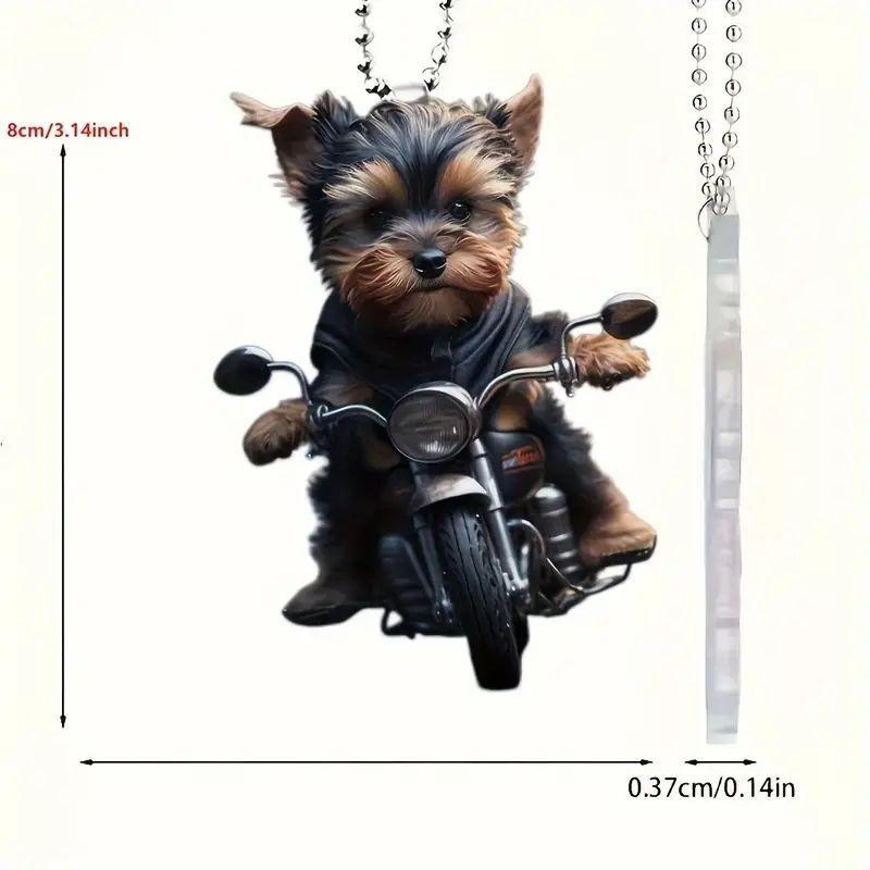 2D Flat Acrylic Car Pendant Motorcycle Black Dog Backpack Accessories   Decoration Backpack Pendant Christmas Tree Keychain Mobile Phone Case Pendant