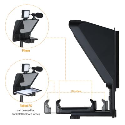Andoer A10 Tragbarer Smartphone-DSLR-Kamera-Teleprompter-Prompter mit Telefonhalter-Fernbedienung