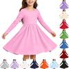 Rundhals-Langarmkleid für Kinder, Mode, für den Alltag