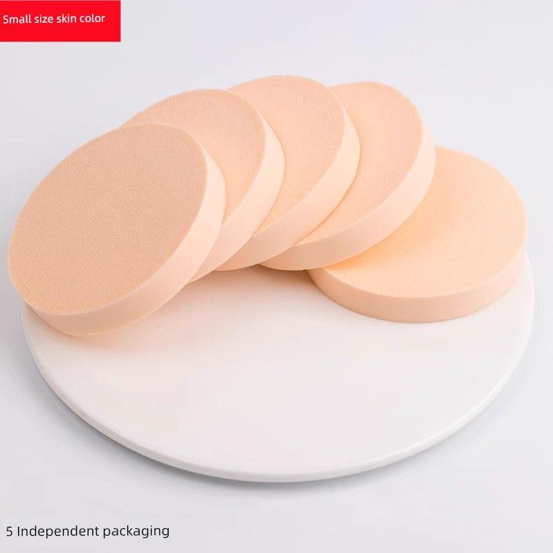 

Jiaqi Recommend Makeup Artist Special Powder Puff Large Studio round Makeup Sponge Cushion Wet and Dry Dual-Use Smear-Proof Makeup [Diameter 5.5cm] Small size skin puff (5 Pack)