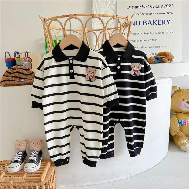 Bear Baby Jumpsuit Korean Toddler Romper for Boys Girls Clothes Spring Autumn Casual Kids Onesie Infant Toddler Outfit Clothing 0-12M