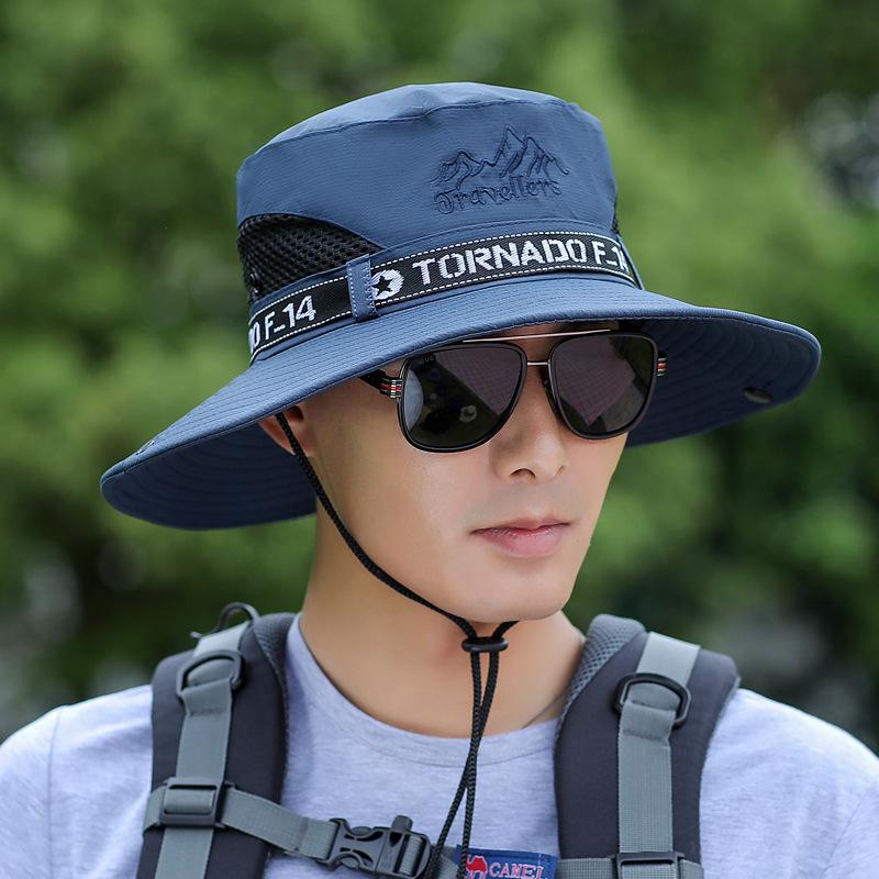 Men's Wide Brim Summer Fishing and Mountaineering Hat - Lightweight Sun Protection Fisherman Hat.