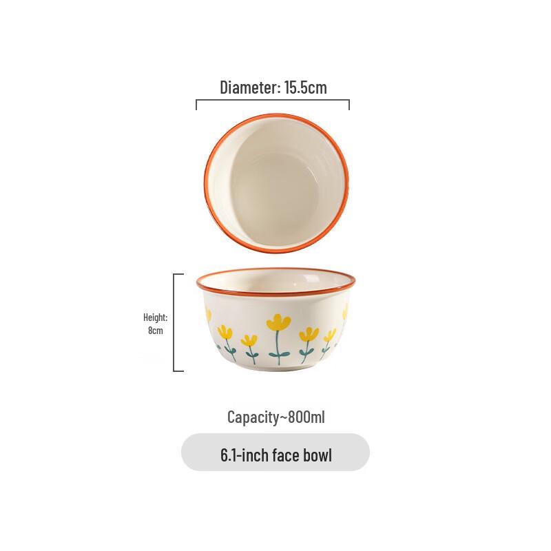 ZISIZ Elegant Ceramic Noodle Bowl Set