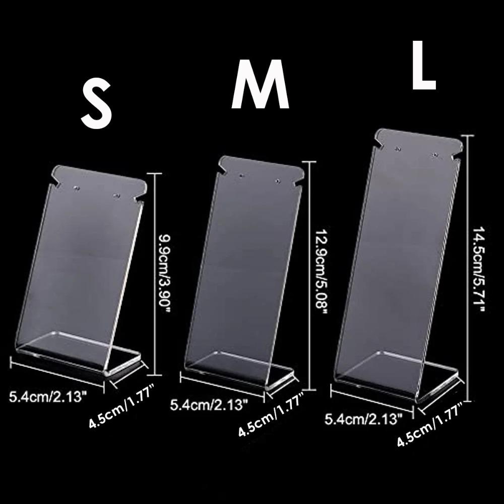 10pcs/set L-shaped Transparent Acrylic Jewelry Stand Earrings Necklace Storage Stand Display Cabinet Retail Jewelry Display Rack