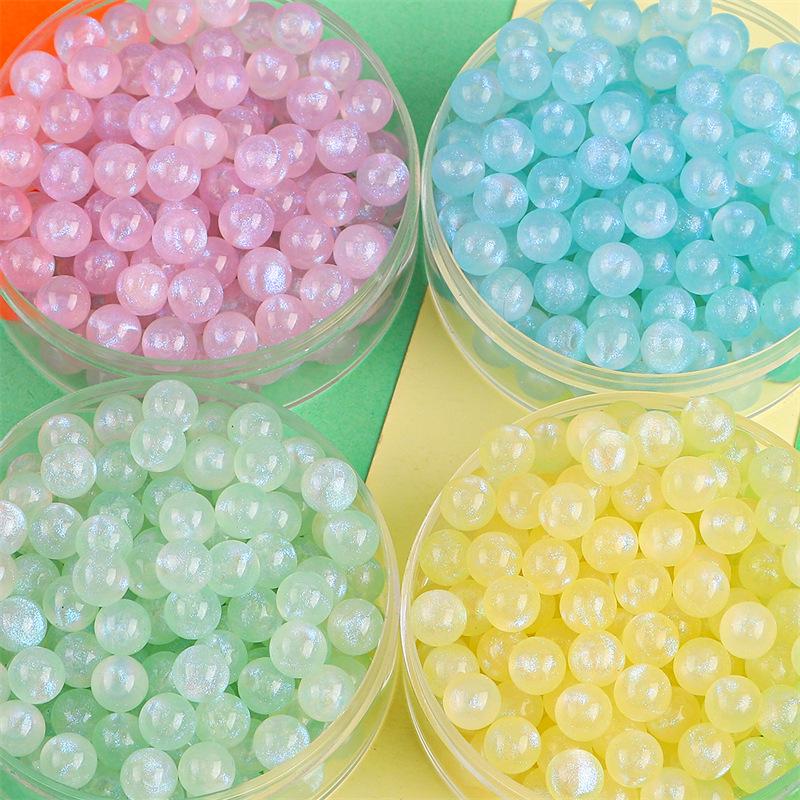 Iridescent Acrylic Round Beads for DIY Phone Case & Jewelry Decoration