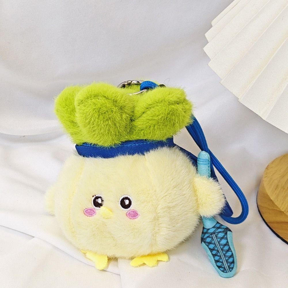 Garlic Bird Stuffed Cabbage Chicken Keychain Cartoon Chicken Plush Keychain  Car Key Accessories