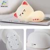 Soft Silicone Cat Seven Colors LED Night Lights USB Rechargeable Children Baby Kids Floor Lamp Creative Cartoon Room Decor Light