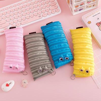 Astucci Kawaii per Bambini Astuccio Creativo a Forma di Bruco con Cerniera Borsa Portaoggetti per Cancelleria Scolastica Carino Portapenne Astuccio per Studenti