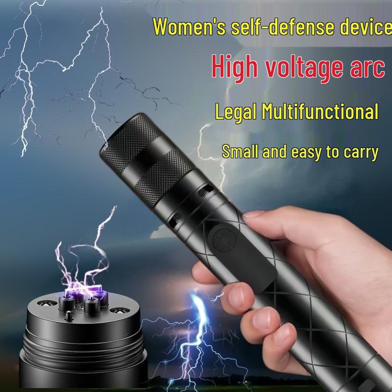 High-Voltage Self-Defense Flashlight: Anti-Wolf, Explosion-Proof, High-Power Alarm