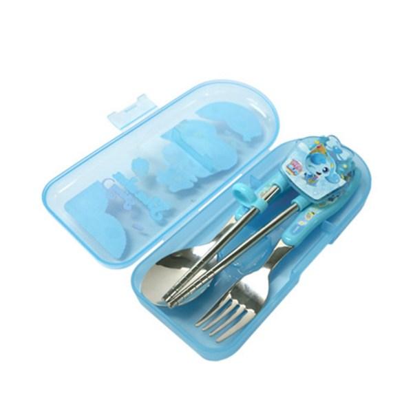 Sweet and Sour Catch Tiniping All-in-one Spoon+fork+corrected Chopsticks Full Set, Sharp Sharpening, Spoon+fork+corrected Chopsticks+case, 1 Set