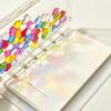Flowing Flower/Heart Binder Notebook Color Transparent Cover Diary Book Loose Leaf Book  Gift