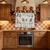 with Pockets Oven Skirt Rustic Kitchen Cabinet Curtains  Kitchen Decor