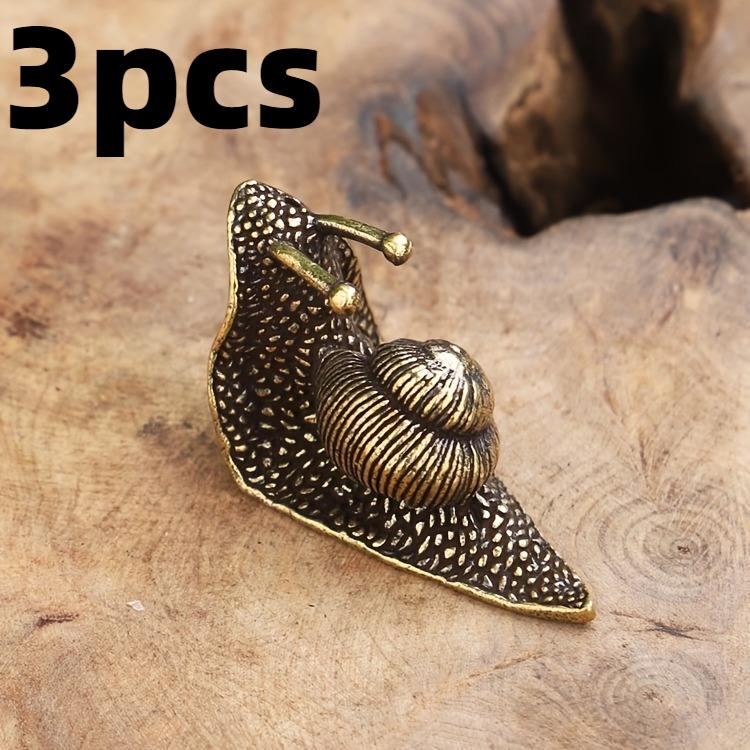 Vintage Copper Pet Tea Snail Ornament Mini Snail Figurine Craft Tea Pet Incense Holder Desk Decoration Feng Shui Gift Figurines