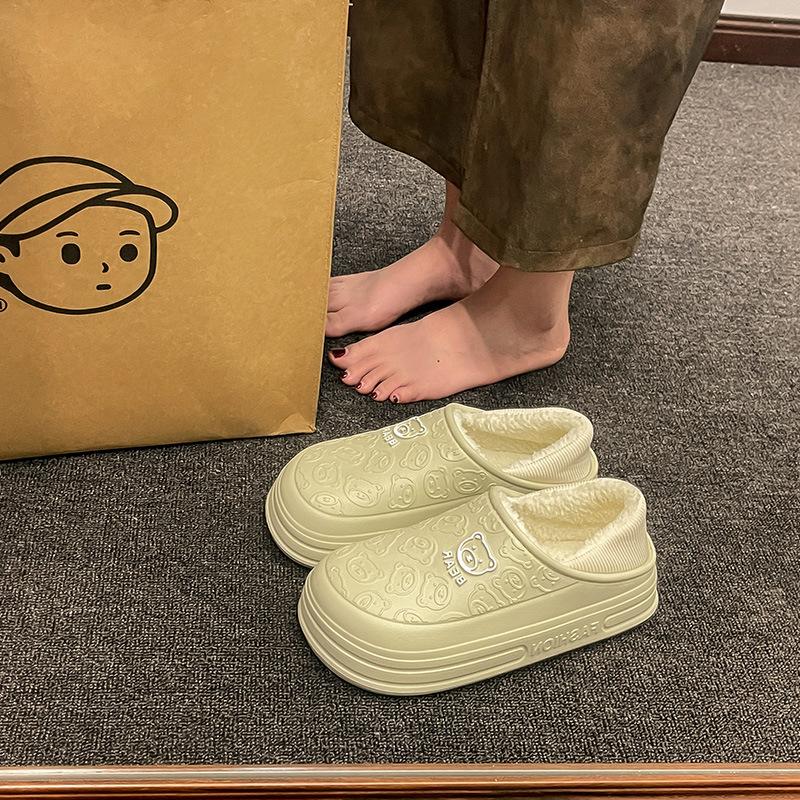 Cartoon new soft-soled cotton shoes winter velvet warm non-slip waterproof shoes thick-soled outdoor snow boots cotton shoes